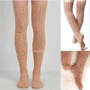 Peony & Moss Marled Thigh High Long Over Knee Socks OTK Anthropologie Boot Bed